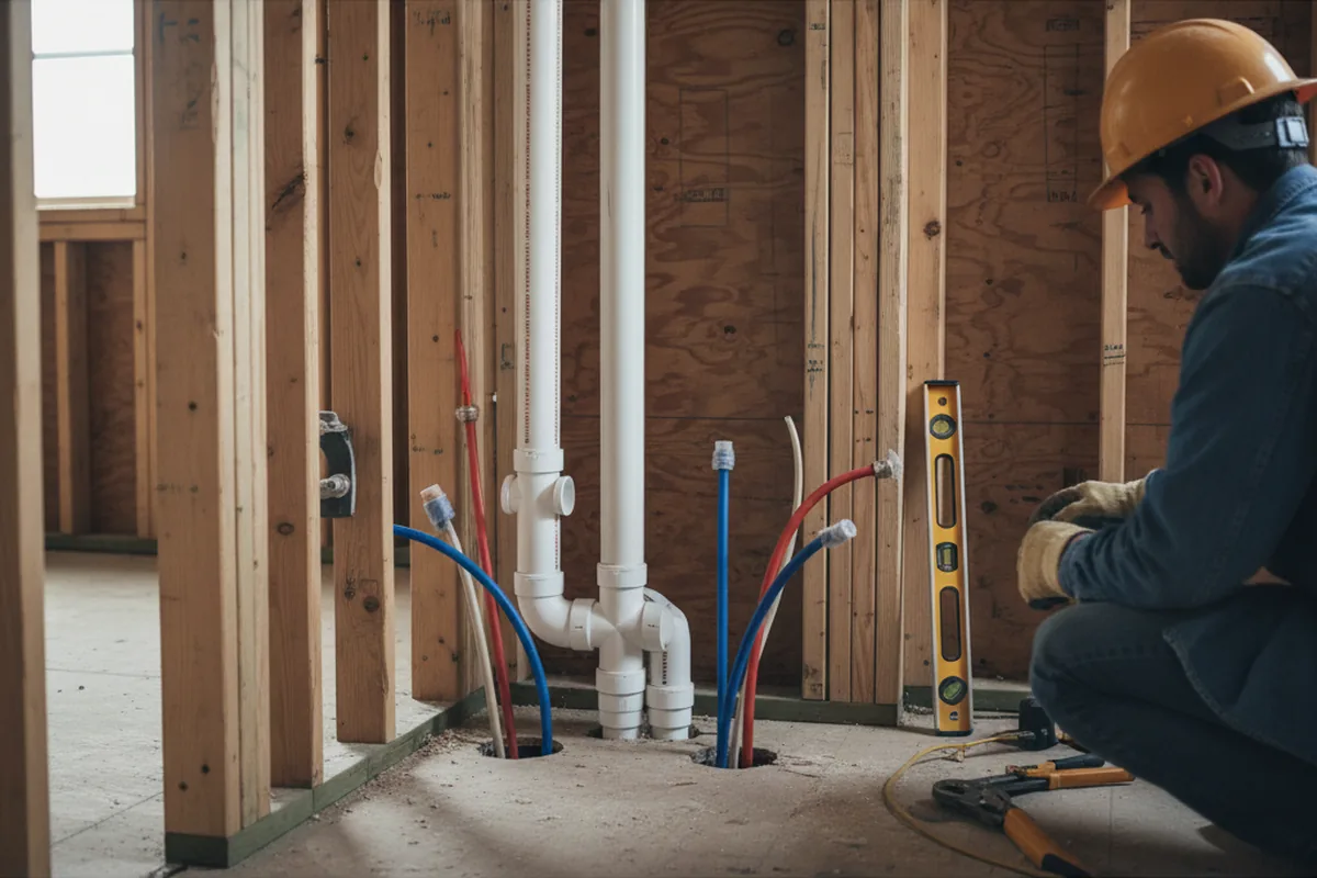 Drain and supply rough-in during Toilet Repair and Installation in Gibbsboro